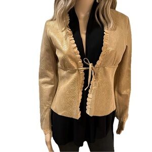 Pelle Pelle Italy Embossed Leather Jacket Size 40